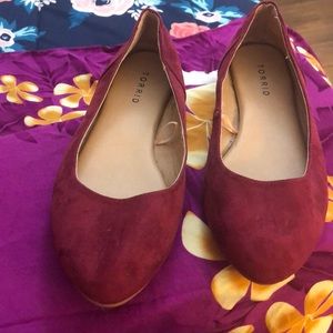 Burgundy flats